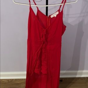 Red romper with train! Cut out chest line